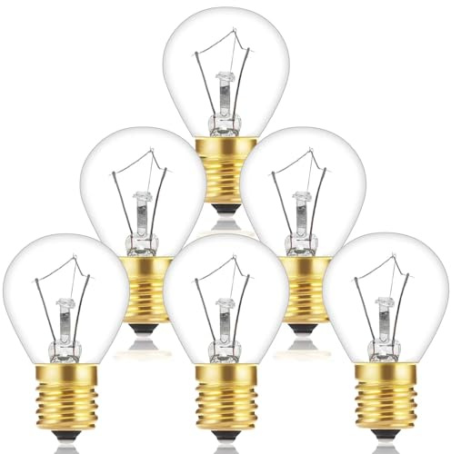 Lava Lamp Bulb 25 Watt, E17 Intermediate Base 6 Packs The Lava Original Replacement Bulb for 14.5-Inch Lava Lamp, Soft Warm White Glow, Long Life, High Temp Resistance, High-Output Heat S11 Bulb