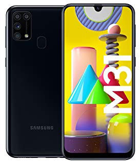 Samsung Galaxy M31 Android Smartphone ohne Vertrag, 4 Kameras, großer 6.000 mAh Akku, 6,4 Zoll Super AMOLED FHD+ Display, 64GB/6GB RAM, Handy in schwarz, deutsche Version exklusiv bei Amazon