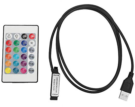 5-24V 6A 24-Tasten-RGB-LED-Licht Drahtlose Fernbedienung USB-Lichteffekt-IR-Controller LED Licht Fernbedienung (1m)