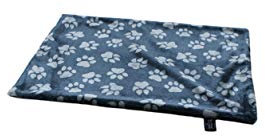 Made in Germany Hundedecke, Pfote Anthrazit, 65 x 95cm für kleine & große Hunde I Flauschige Hunde Sommerdecke, waschbar, trocknergeeignet
