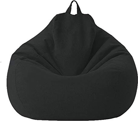 HAIMEN Bezug für Bohnensack, Bezug aus Baumwolle und Leinen, 100 x 120 cm – Sofabezug für Bohnenbeutel mit Reißverschluss ohne Füllung