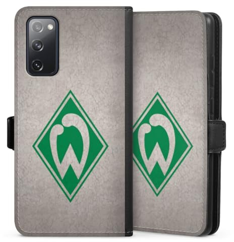 DeinDesign Klapphülle kompatibel mit Samsung Galaxy S20 FE Handyhülle aus Kunst Leder schwarz Flip Case SV Werder Bremen Offizielles Lizenzprodukt Beton