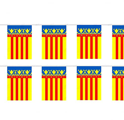 Durabol Cadena De Bandera Valencia Comunidades autónomas de España 7 Banderin 20 X 30 CM - 5 Metro