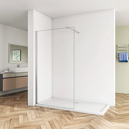 Huiyang 1400mm Walk in Wet Room Shower Screen Panel 8mm EasyClean Glass Shower Cubicle