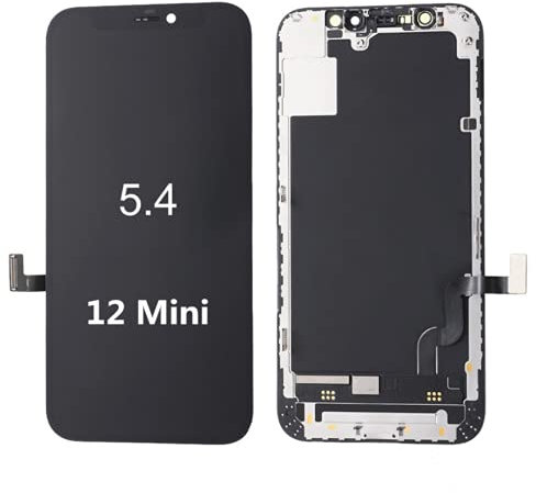 mileage Para iPhone 12 Mini Pantalla LCD de Repuesto con Herramientas de Reparación Completa Protector de Pantalla Impermeable Adhesivo 12 Mini Pantalla Táctil de 5.4 Pulgadas Negro (5.4 Pulgadas)