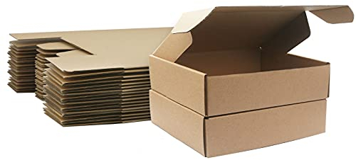 Klein Versandkartons, 210x100x50mm Maxibriefkartons für Postversand, Versandtaschen Warensendung, Braune Verpackungskartons für Geschäft, Aufbewahrung oder Geschenkbox, aus Wellpappe(10 Stück)