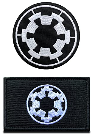 2 Stück Film Galactic Empire Target Taktische Applikation Militär Galactic Empire Abzeichen Moral Patch Bestickt für Taktische Rucksack Mütze Jacke Weste Tasche