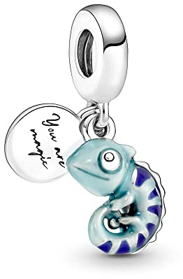 Lkwidi Charme Farbverändernder Chamäleon Dangle Charms-Anhänger 925 Sterling Silber Charm Bead Pendant für Europäische Armbänder und Halsketten