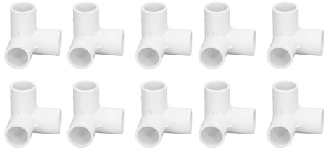 10 Pièces 3 Voies PVC Raccords de Tuyauterie 0.8in Plastique 90 Degrés Coin Coude Raccord Té Coin Connecteur 20mm Diamètre Intérieur(Blanc)