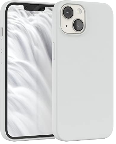 EAZY CASE Premium Silikon Handyhülle kompatibel mit iPhone 14, Slimcover mit Kameraschutz und Innenfutter, Silikonhülle, Schutzhülle, Bumper, Handy Case, Hülle, Softcase, Weiß