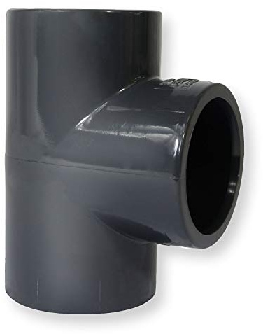 Paradies Pool PVC Fitting T-Stück Ø 50mm 90° mit Klebemuffen, PVC-U Muffe Rohrverbinder Rohr Schlauch Klebefitting zum verkleben, Qualität aus Europa, Menge: 1 Stück