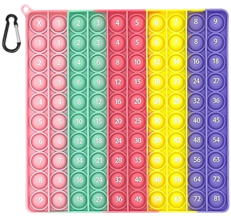 BOOWEN Pop it 20cm Push Popits Bubble Sensory Fidget Toy Silicone Anti-Stress Jouets Popper Stress-Reliever pour Adulte et Enfant Mulplication