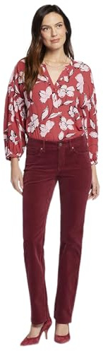NYDJ Women's Marilyn Straight Jeans, Cranberry Pie, 14