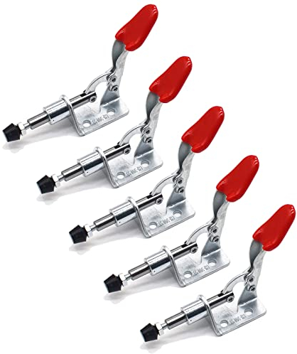 Brateuanoii 5 Pcs Morsetti a Ginocchiera, Toggle Morsetto Push Pull Toggle, Orizzontale Morsetti a Sgancio Rapido, Per Il Funzionamento Della Macchina, Carpenteria, Saldatura (Forza Di Chiusura 45 Kg)