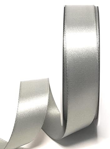 s.dekoda Satinband 25m x 25mm Grau - Silbergrau Schleifenband Dekoband Satin