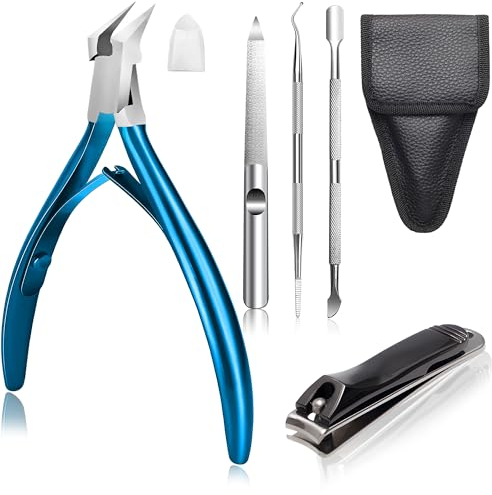 HEYMKGO Maniküre Nagelknipser Set 5 teiliges Pediküre Set Nagelschere Fussnägel mit Nagelzange und Nagelhautschere Nagelset