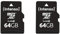 Intenso 3413490 - Adaptador para Tarjeta Micro SDXC 64 GB (Class 10 Incl, 25 MB/s) Color Negro (Paquete de 2)