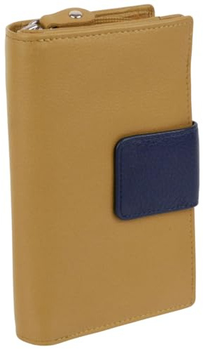 Golunski Leather Ladies Colourful Zip-Around Purse/Wallet - Lime/Navy