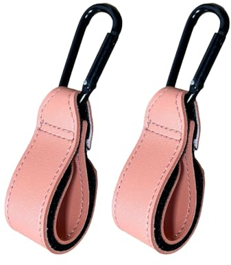 ZXCHOME 2 Ganci per Passeggino,rosa pelle Ganci per Passeggino Gancio per borsa della spesa gancio,Appendi la le borse in tutta sicurezza sulla tua Carrozzina o sul Passeggino,Taglia universale