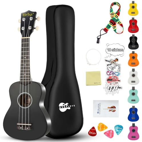 Sopran-Ukulele Anfängerset für Kinder Erwachsene Studenten mit kostenlosem Online-Unterricht 21 Zoll Ukelele Gig Bag Strap String Stickers Songbook Pick Poliertuch, Rainbow Series Ukalalee