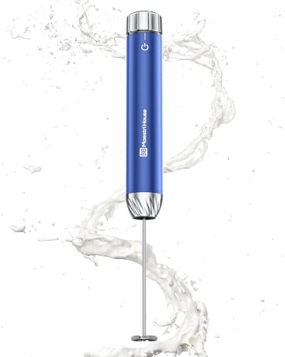 Maestri House Mousseur à Lait Rechargeable, Réglage de la Vitesse en Continu, Mousseur a Lait Café au Latte Premium électrique, Cappuccino au Chocolat Chaud Matcha (Bleu)