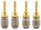 Nakamichi FanLock Excel-Serie 24 Karat vergoldeter Bananenstecker, 10 AWG – 18 AWG, 4 mm Dicke für Lautsprecherverstärker, Hi-Fi Stereo Heimkino Audiokabel Schnellanschluss, 4 Stück (2-Paare)