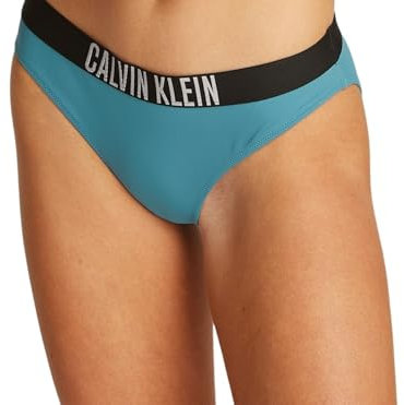 Calvin Klein Slip Bikini con Fascia Donna con Logo, (Storm Blue), XL