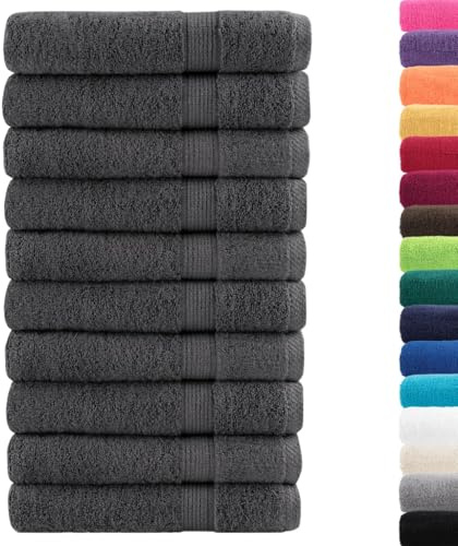 vidaXL Premium Saunatücher SOLUND 10 STK. Anthrazit 80x200 cm 600 g/m²