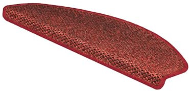 Floordirekt Stufenmatten Kalkutta | Halbrund oder Eckig | Sisaloptik | Treppenmatten | Luxeriös & strapazierfähig | Stufenteppich für Innen Rot Halbrund 65 x 23,5 cm