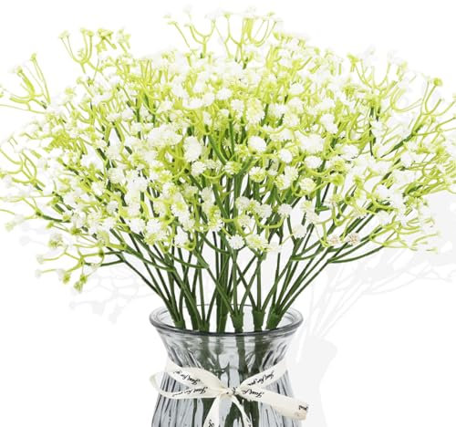 Confezione da 10 di Alito Artificiale per Neonati Fiori Finti per Decorazioni Bouquet Sposa Fiori Artificiali Gypsophila Adatti per Wedding Flower Bouquet Feste di Matrimonio Decorazioni per la Casa