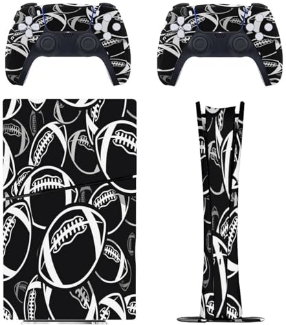 Rugby-Bälle kompatibel mit PS5 Slim Konsole Skin und Controller Digital Edition Skins Set, präzise Passform und einfache Installation