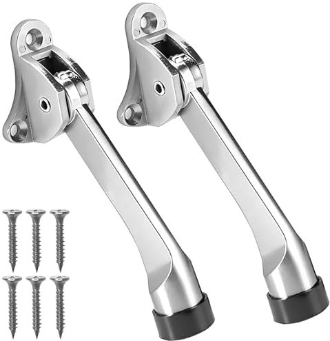 Topes para Puertas Metálico, Retenedor Vertical para Puerta, Tope Retenedor de Puertas Suelo, Tope Puerta con Anillos de Goma, Stop Puerta, para Puerta Interior Exterior