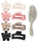 Pinzas de Pelo Mujer con Cepillo Desenredante, Set de 8 unidades en cuatro colores, Clips de pelo para niñas, Pinzas de pelo para adolescentes, Cepillo anti tirones, Accesorios de pelo (Set B)