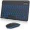 Nsyee Bluetooth Keyboard and Mouse, Universal Compact Wireless Keyboards, Rechargeable Portable for iPad/Samsung/Tablet/iOS/Android/Windows, UK Layout (Black, Backlit Keyboard and Mouse)