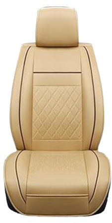 MOLUCKFU Leder Autositzbezug Beige Autositzschutzmatte Für Auto LKW Und SUV Abnehmbar Langlebig Modisch
