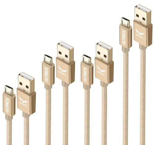 USB to Micro USB Cable 4Pack [2M+1M+1M+30CM], Nylon Braided Fast Charging Cable, Android Charger Cable, Data Sync Cord Compatible with Samsung Galaxy S7 S6 S5 J3 J5 J7, Huawei, LG, Kindle, PS4, Xbox