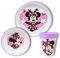 Stor Minnie Mouse Kindergeschirr Set rutschfest - Kinder Geschirr Set Mädchen - Antirutsch Baby Geschirrset - Camping Frühstücksgeschirr BPA frei - Kinderteller, Schüssel & Becher wiederverwendbar