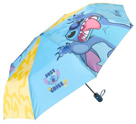Faltbarer Taschen Regenschirm Automatik Disney Stitch Regenschirm Klein - Mini-Regenschirm Kinder Lilo und Stitch Geschenke für Mädchen und Jungen – Ofizieller Disney Merch