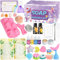 Seife Selber Machen für Kinder, JUYRLE Kreative DIY Set für Anfänger, Bastelset Erwachsene Seifenherstellung, Badebomben Seifen Selber Machen Set als Geburtstage Geschenk für frauen