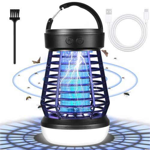 Insektenvernichter Elektrisch, USB wiederaufladbar Mückenlampe Es ist effizient 2000V Mückenfalle Mückenschutz Mit LED-Licht, Fliegenfalle Elektrisch Mückenabwehr, für Mücken,Motten,Fliege,Spinnen