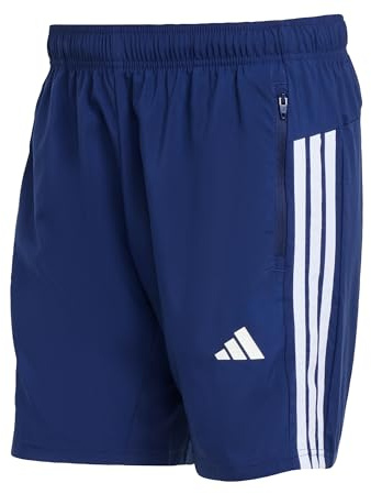 adidas Herren Workout Essentials Base 3 Stripes Woven Short 5 Inches Shorts, Dark Blue/White, L