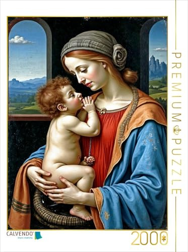 CALVENDO Puzzle Inspiriert von Leonardo da Vinci/Madonna Litta (1490) | 2000 Teile Lege-Größe 67 x 90 cm Foto-Puzzle für glückliche Stunden