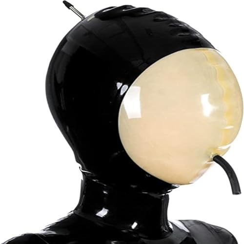 WXLPCGO Bondage Latex Maske Aufblasbare Kopfbedeckung für Halloween Cosplay Masquerade Clubwear mit Reißverschluss Hinten
