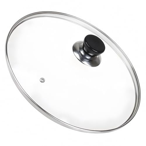 Eptcp 10 Inch Pan Lid, Tempered Glass | Universal Pot Lid for Fry Pans Skillets Cast Iron Pans Woks, Heat-Resistant Handle