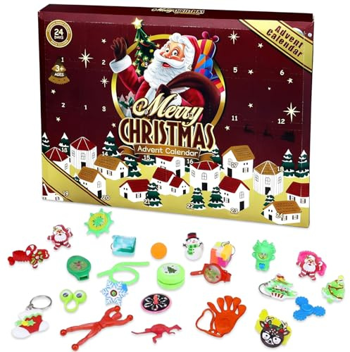 Advent Calendar 2025, Kids Advent Calendar Toys, 24 Day Christmas Advent Calendar with Collectible, Christmas Surprise Gift Toy Sets for Children and Adults
