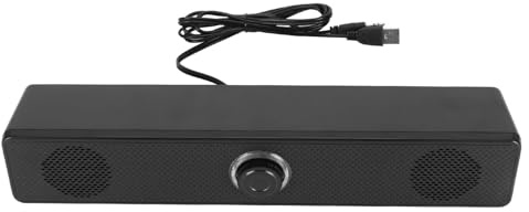 Ouitble Bluetooth Soundbar Computer Speaker HiFi Stereo Sound Volume Adjustable Mini Bar Speaker with USB and AUX Connectivity for PC Laptop Desktop Black