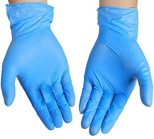 Fusion Vibes Blue Vinyl Disposable Gloves - Latex Free, Powder Free Medical Exam Gloves - Surgical, Home, Cleaning, and Food Gloves - Ambidextrous (X-Large, 500, count)