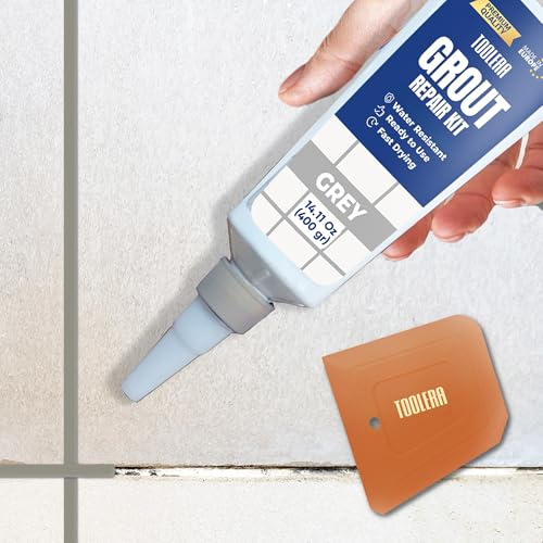 Grey Tile Grout Repair Paste with Spatula 400 gr Fast Drying Repair Kit