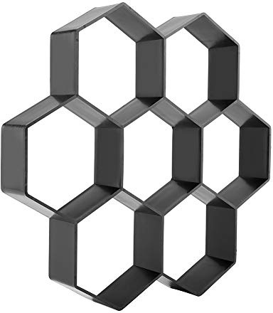 OVAQUIXI Stampo per Vialetti da Giardino, Stampo Esagonale in PP per Trampolini di Cemento 29,5 X 28 Cm, Riutilizzabile per Pavimentazione in Cemento Fai-da-te, Facile da Riempire e Sollevare per