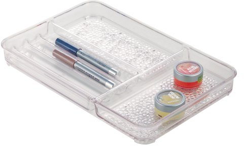 iDesign Kosmetik Organizer, flache Schubladenbox aus Kunststoff, zur Kosmetik Aufbewahrung, durchsichtig